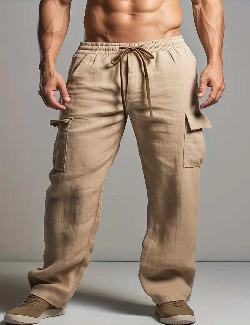 Caleb - Pantalon homme Baggy Linen